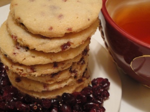 Dried Cranberry Shortbread Cookies