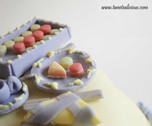 Plate with sandwich and pastries